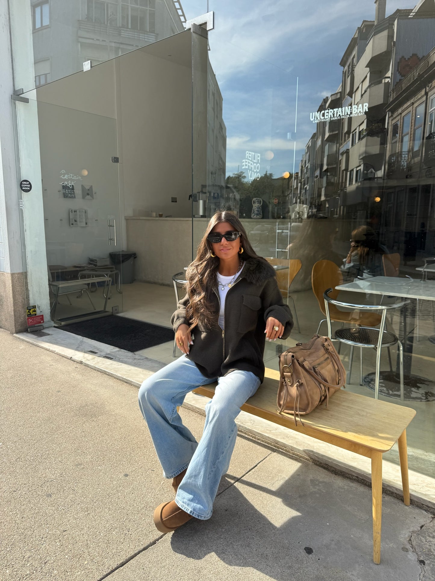 Wool & Cashmere Blend Jacket in Khaki