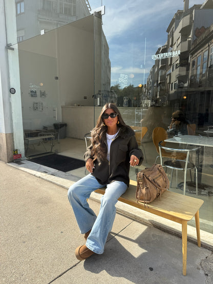 Wool & Cashmere Blend Jacket in Khaki