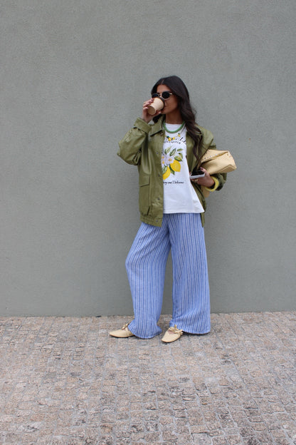 Blue Pants with Stripes