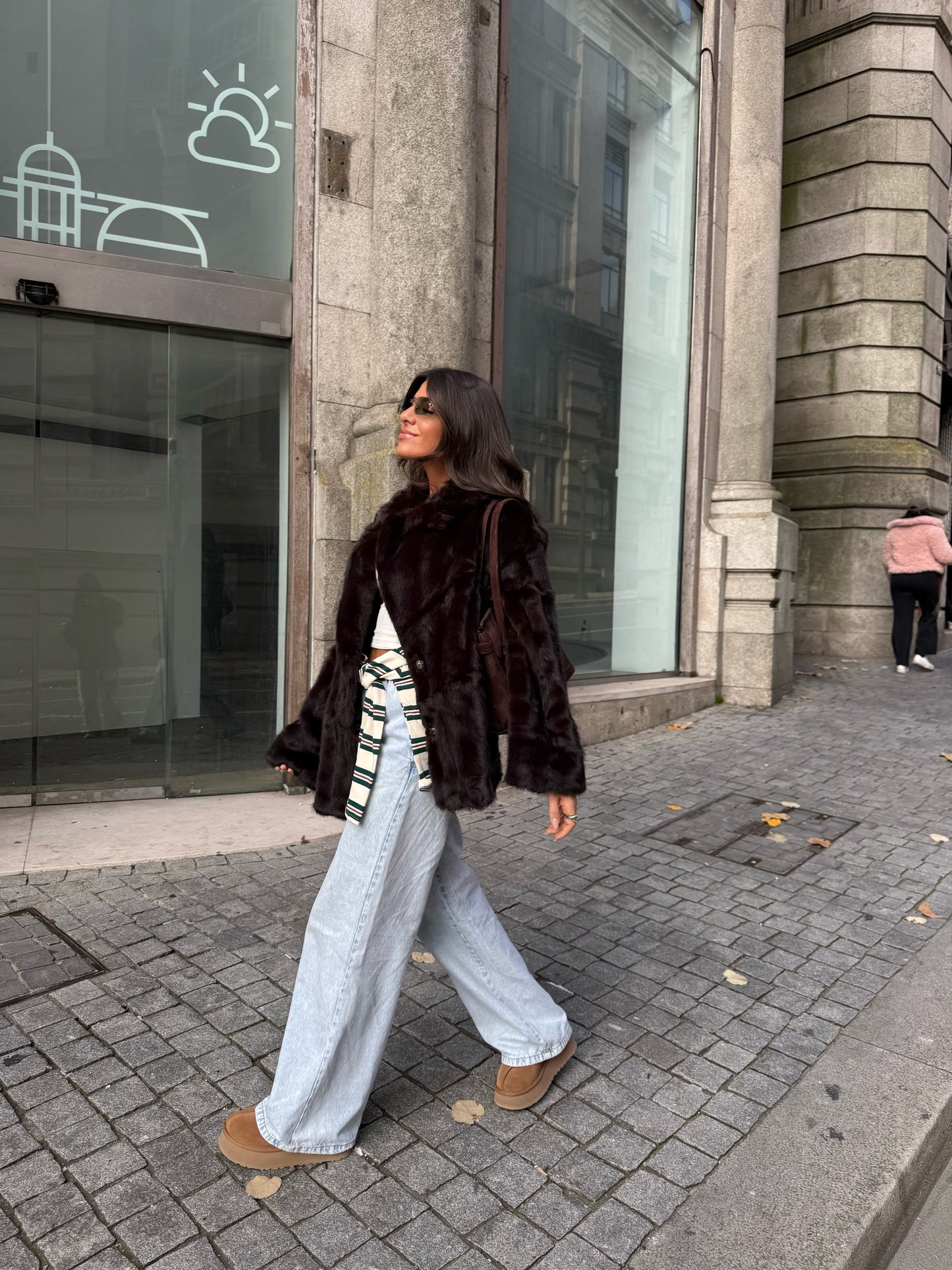 Dark Brown Faux Fur Jacket