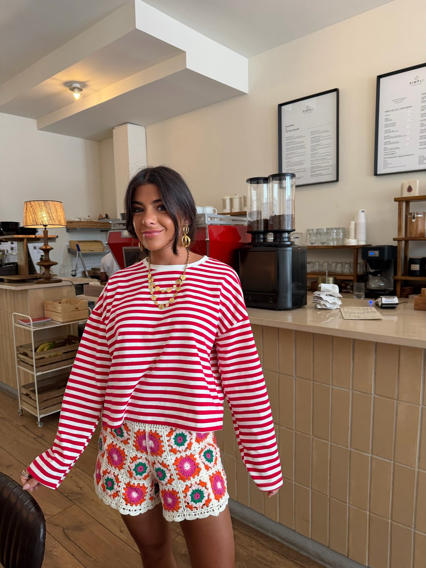 Cherry Stripe Long Sleeve