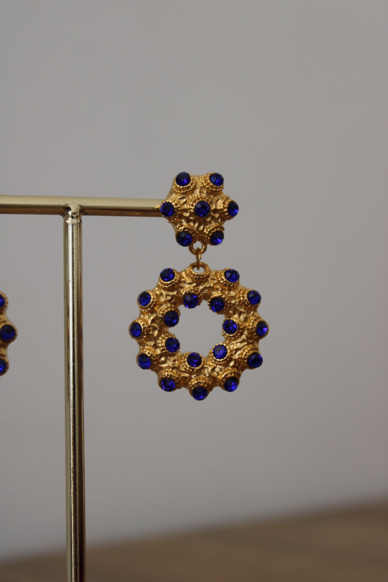 Blue Zircon Earrings - Stainless Steel