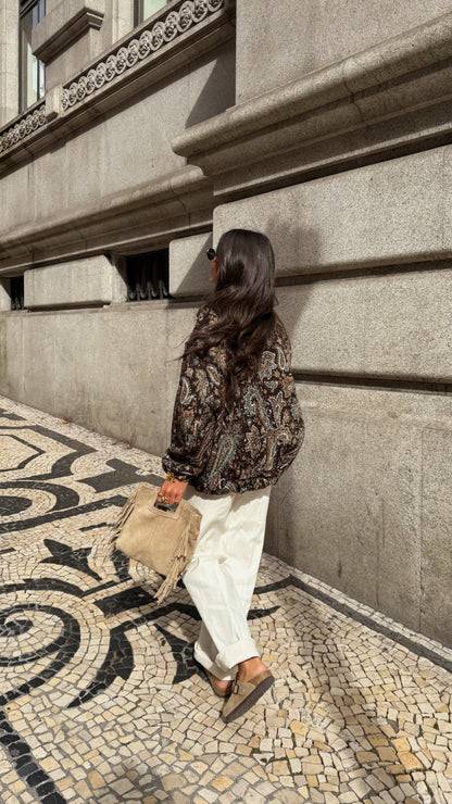 Paisley Bomber Jacket - Brown Tones