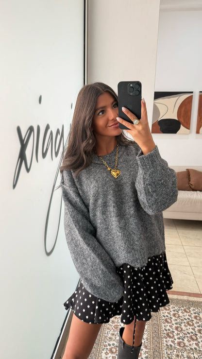 Dark Grey Wool-Blend Sweater