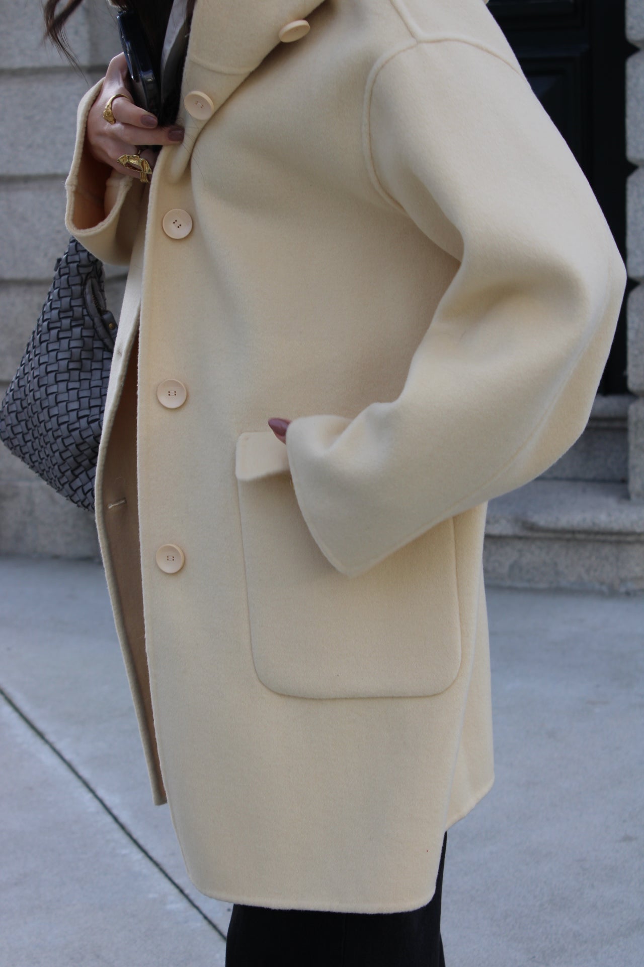 Butter Yellow Cashmere Coat