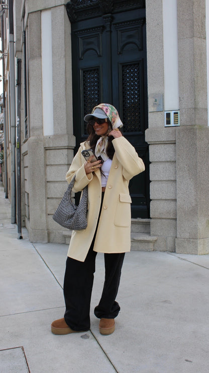 Butter Yellow Cashmere Coat