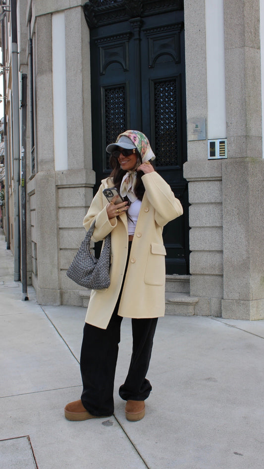 Butter Yellow Cashmere Coat