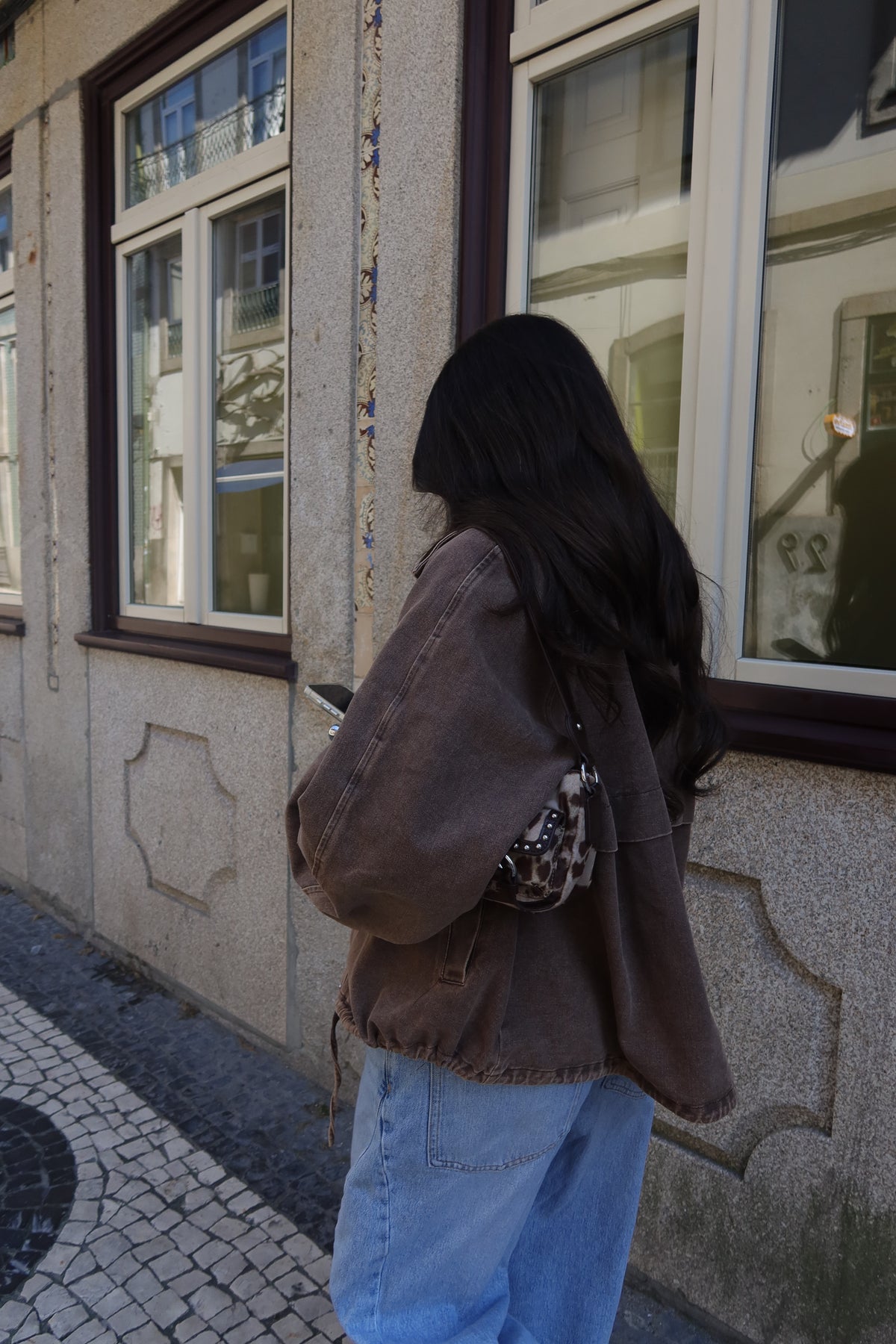 Washed Brown Denim Jacket