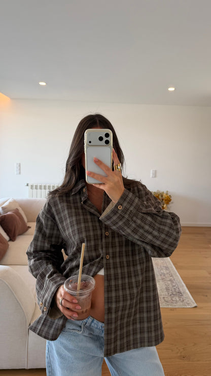 Plaid Shirt in Brown Tones