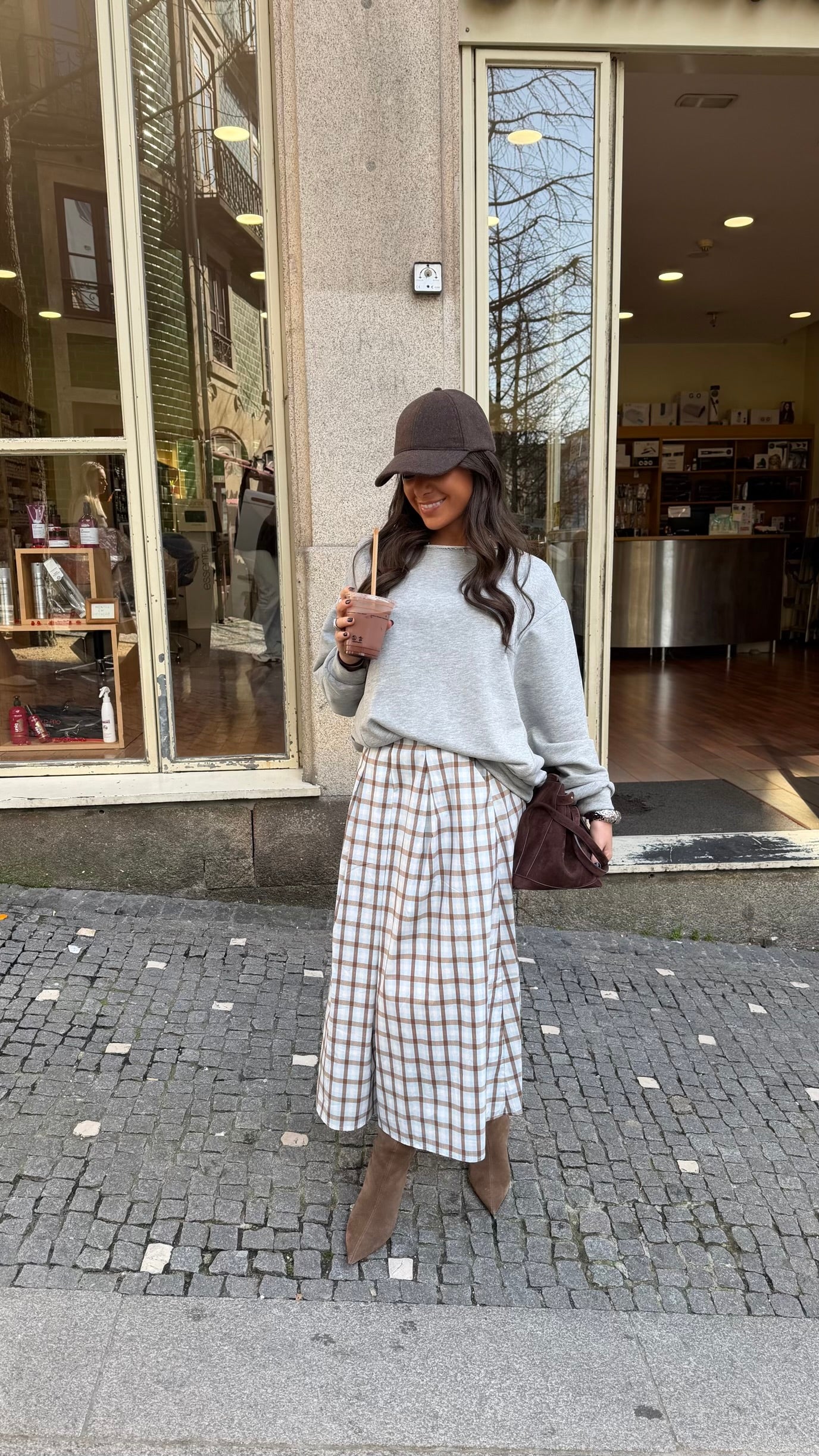 Plaid Midi Skirt