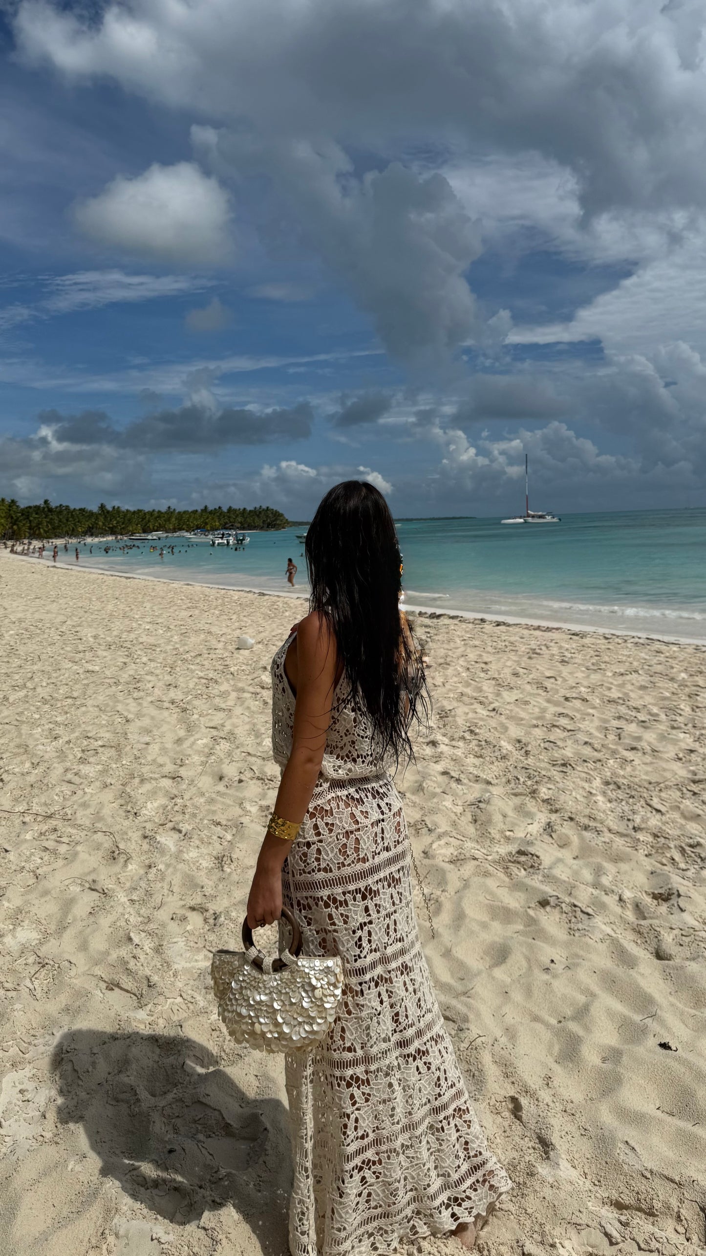 Ivory Crochet Maxi Dress
