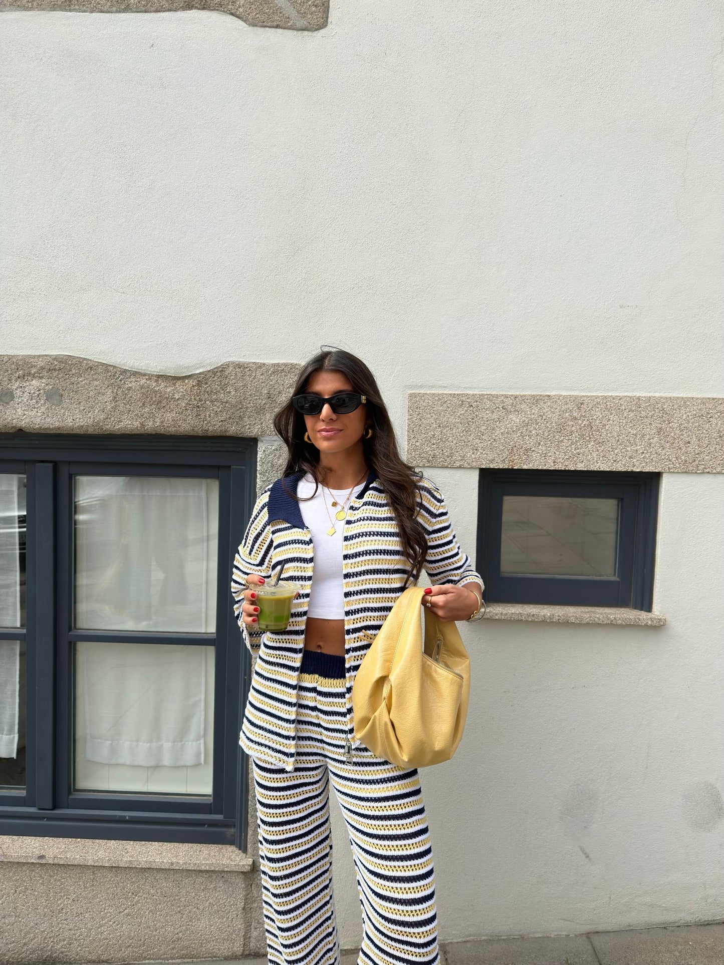 Golden Coast Stripe Crochet Pants