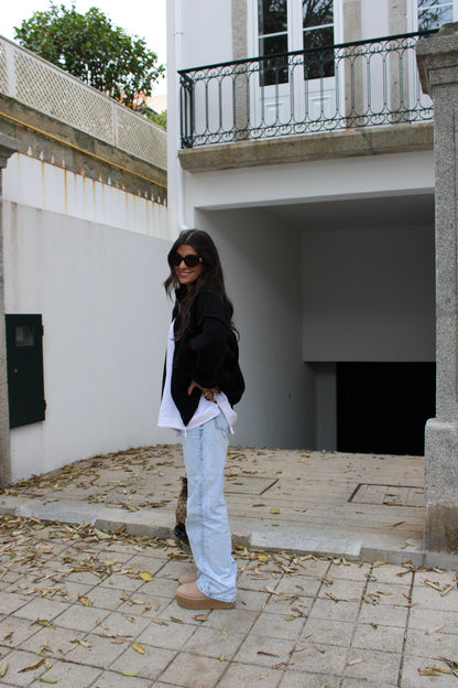 Black Double Knit Bomber