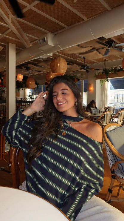 Striped Asymmetric Sweater