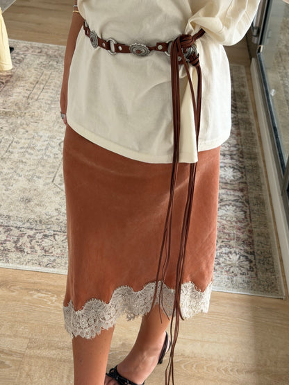 Western Concho Leather Belt