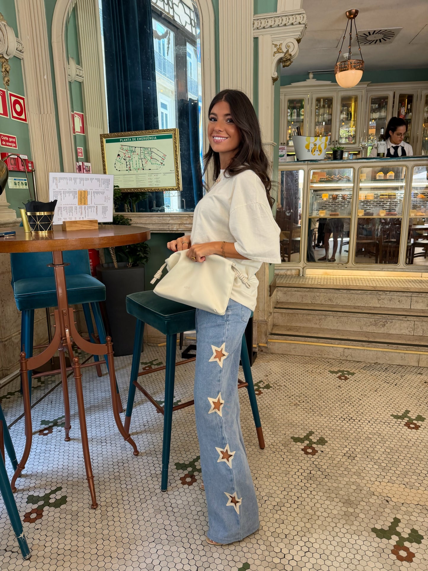 Star Cut Out Detail Jeans