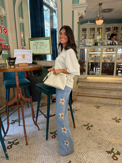 Star Cut Out Detail Jeans