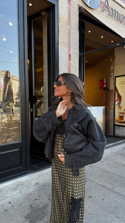 100% Wool Jacket in Faded Black