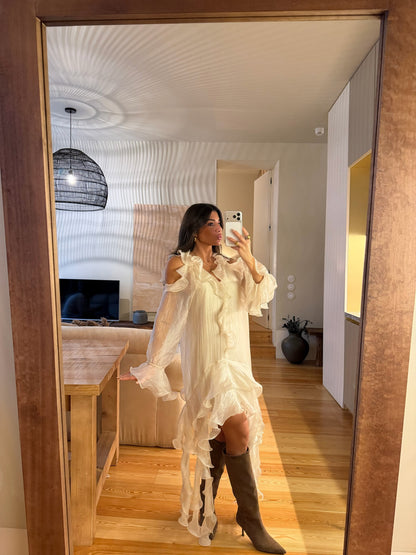 Romantic Sheer Ruffle Dress