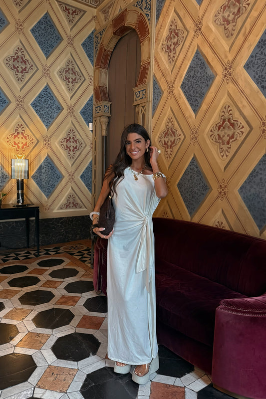 Natural Long Dress with Side Knot