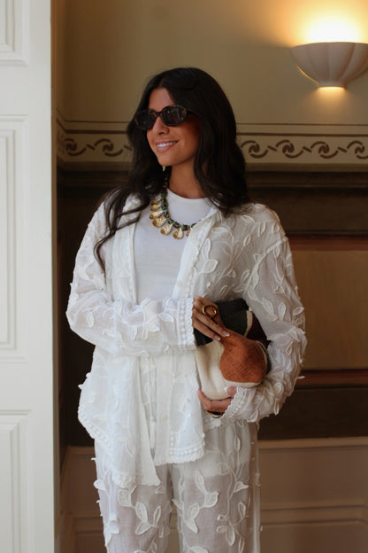Embroidered White Set Shirt & Pants