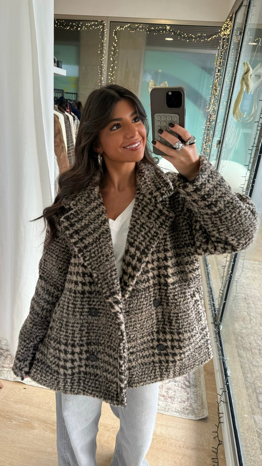 Pied-de-Poule Blazer in Warm Tones