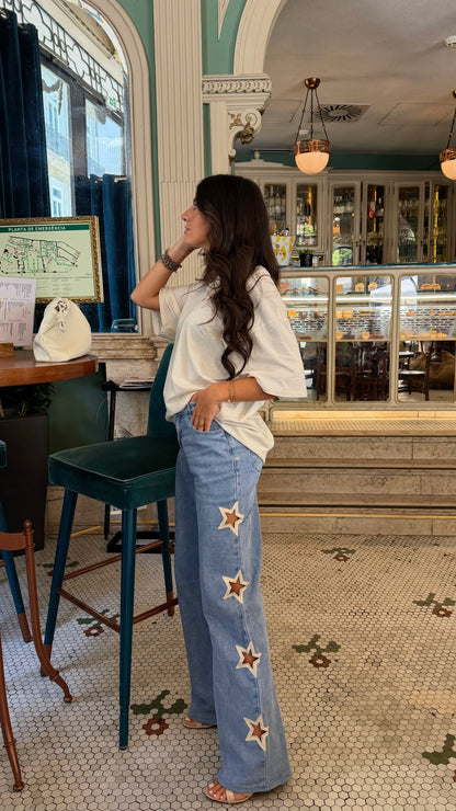 Star Cut Out Detail Jeans