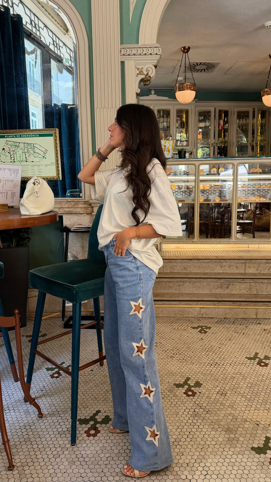 Star Cut Out Detail Jeans