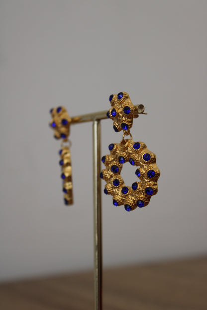 Blue Zircon Earrings - Stainless Steel