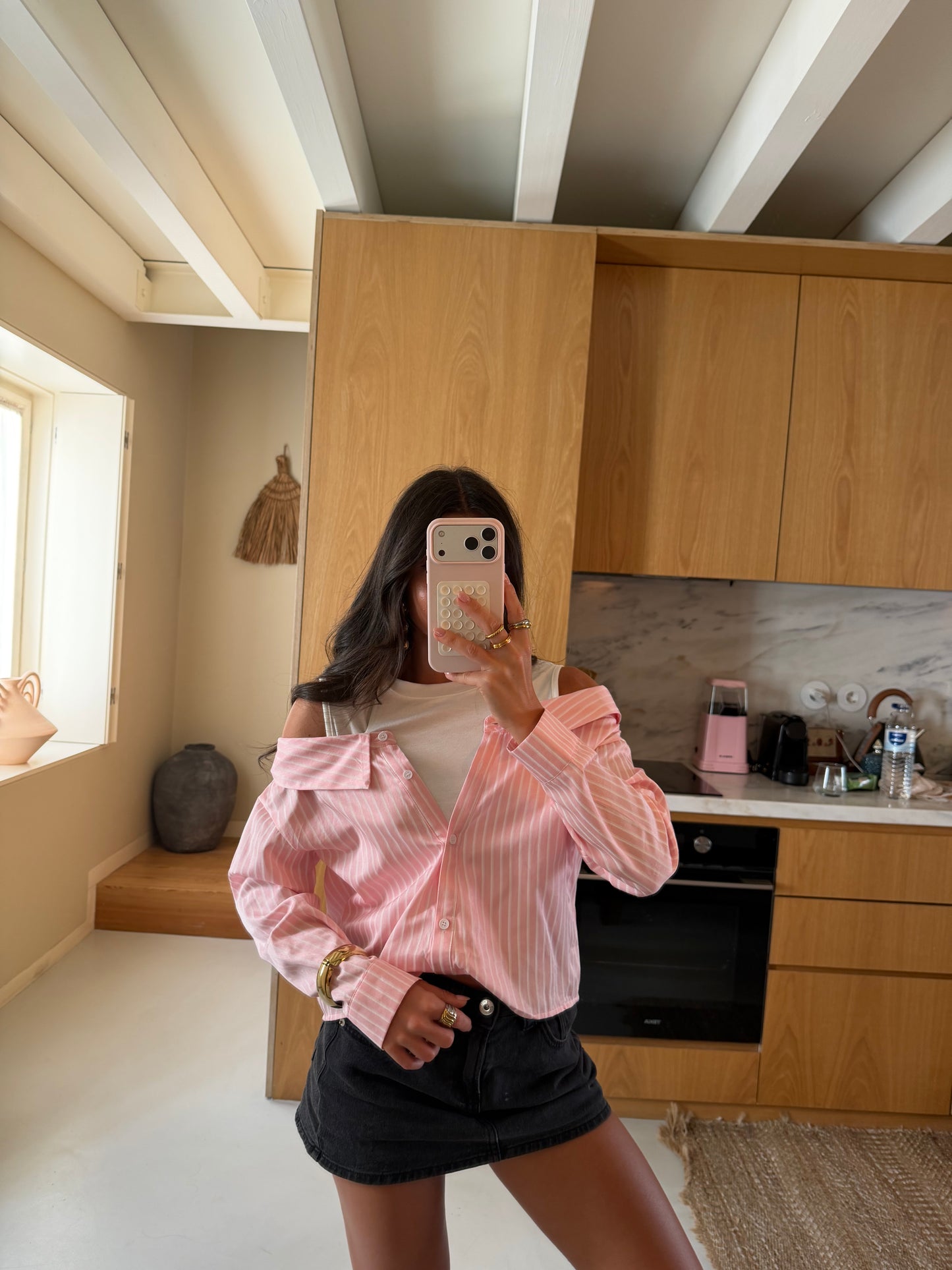 Soft Pink Layered Shirt