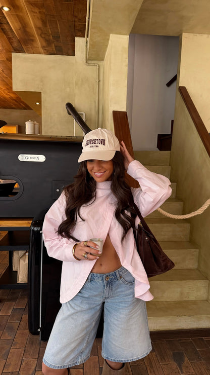 Open-Back Baby Pink Shirt