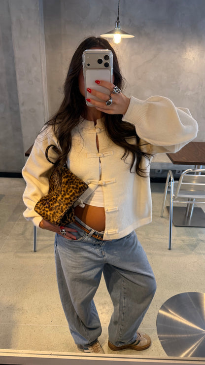 Cream Toggle Cardigan