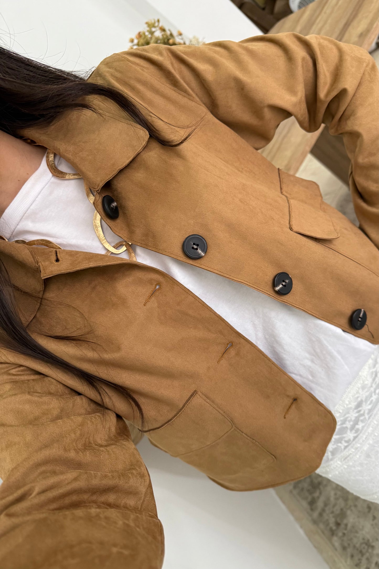 Suede-Effect Jacket