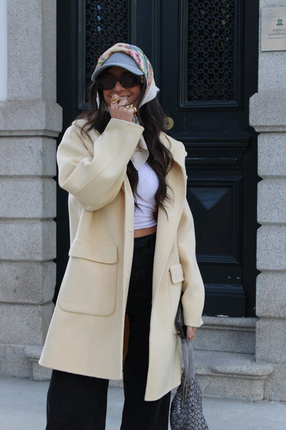 Butter Yellow Cashmere Coat