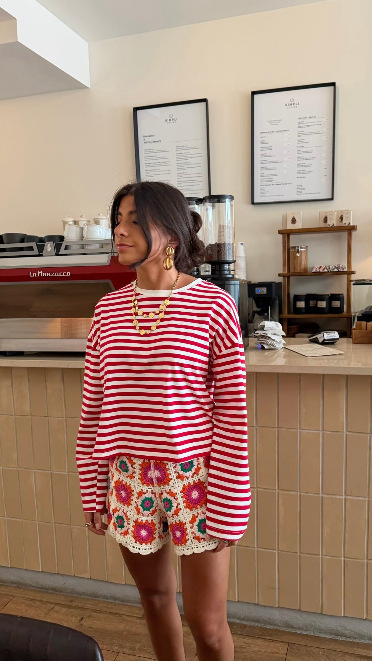 Cherry Stripe Long Sleeve