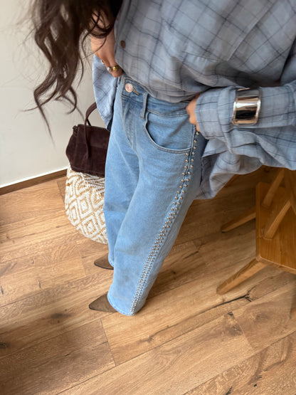 Studded Wide Leg Jeans