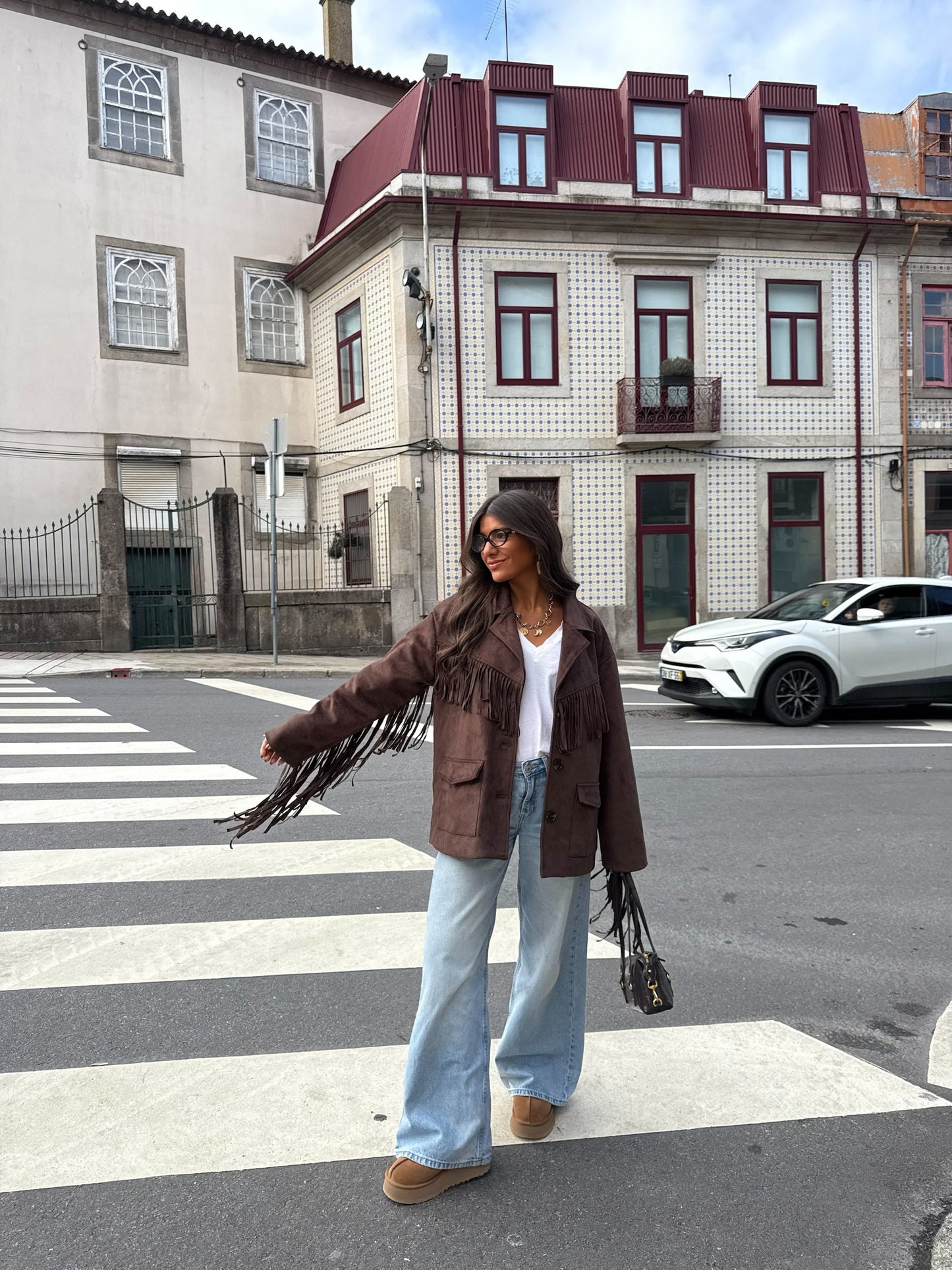 Western-Inspired Suede Fringe Blazer