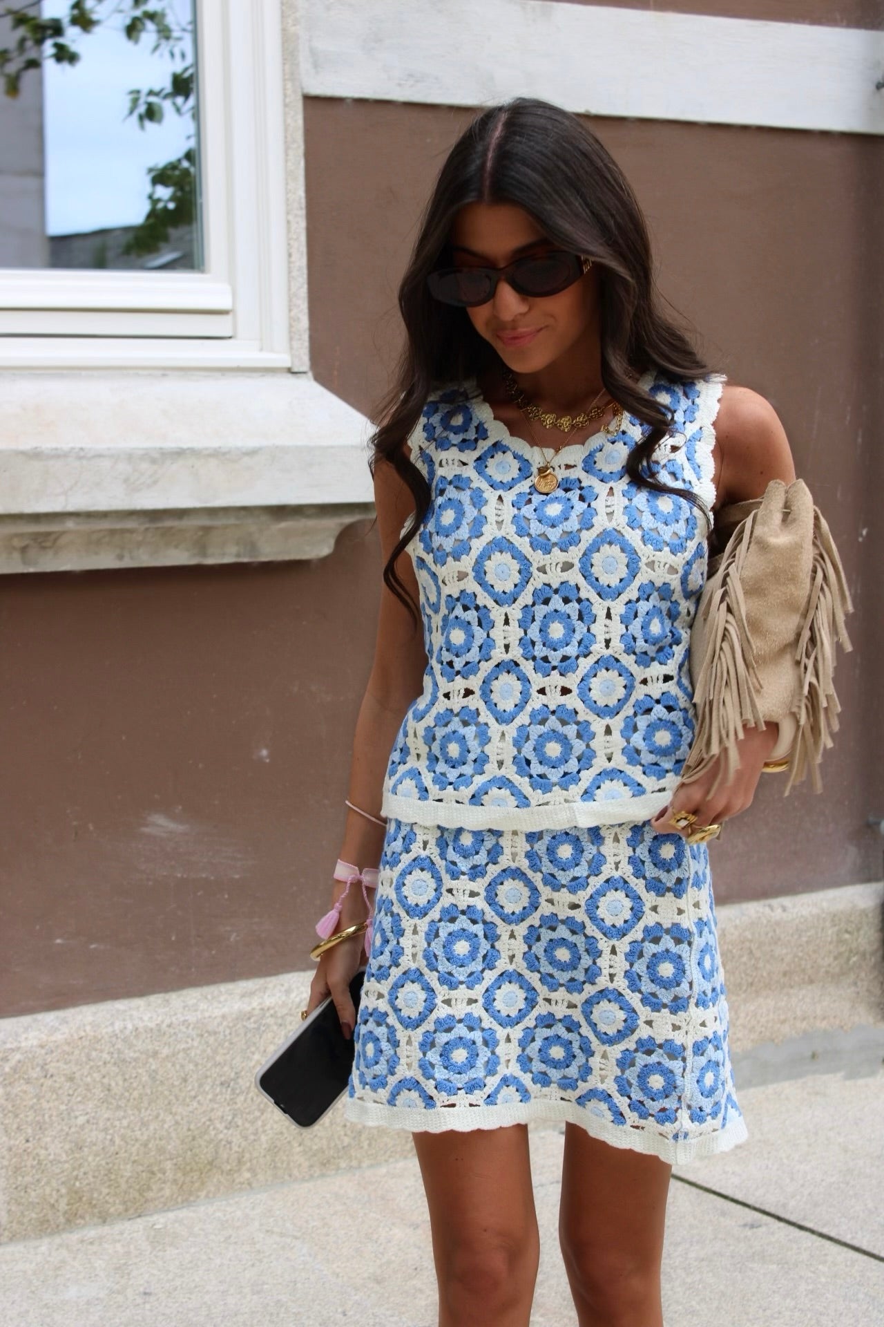 Two-Piece Crochet Set: Top and Skirt