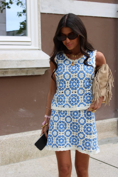 Two-Piece Crochet Set: Top and Skirt