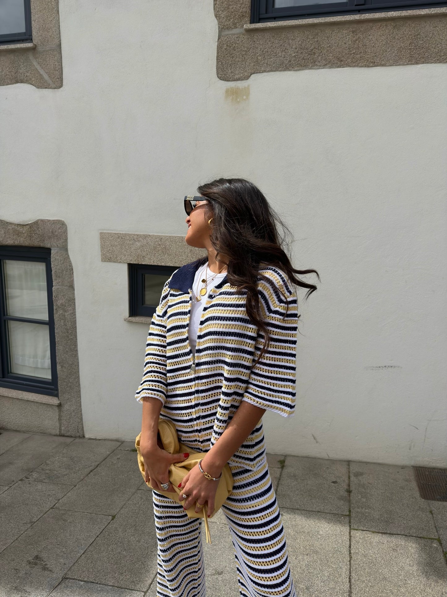 Golden Coast Stripe Crochet Pants