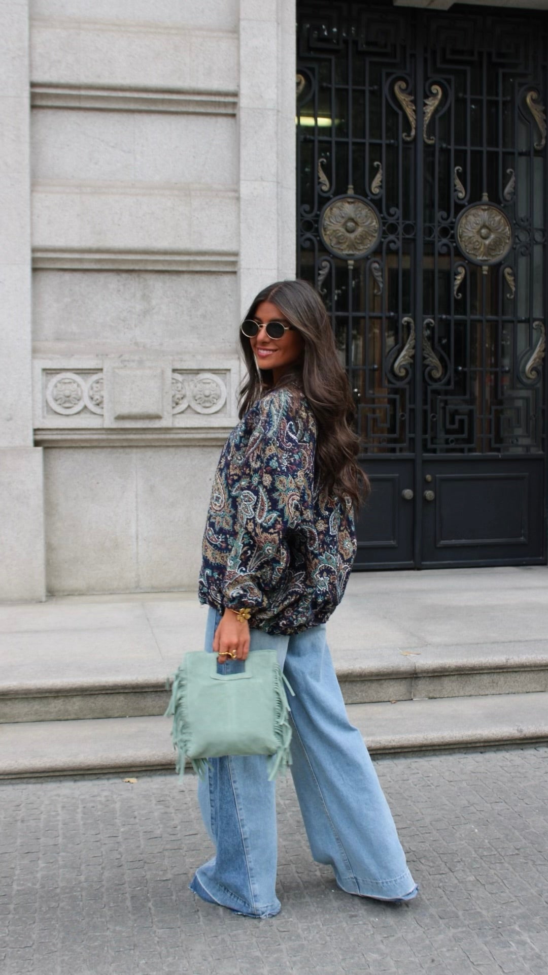 Paisley Bomber Jacket - Blue Tones