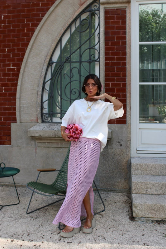 Soft Pink Crochet Skirt
