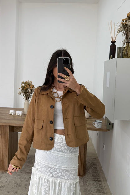 Suede-Effect Jacket