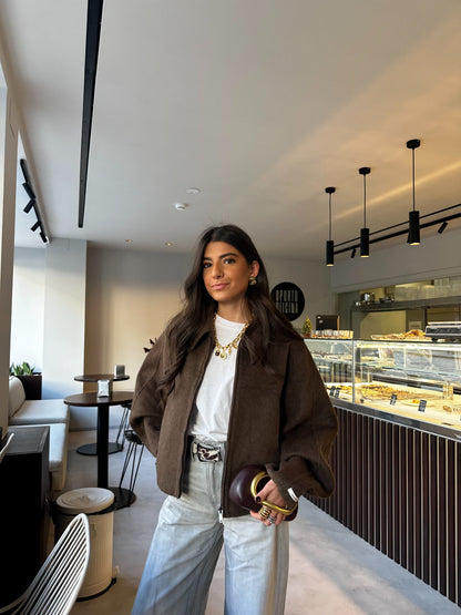 100% Wool Jacket in Brown