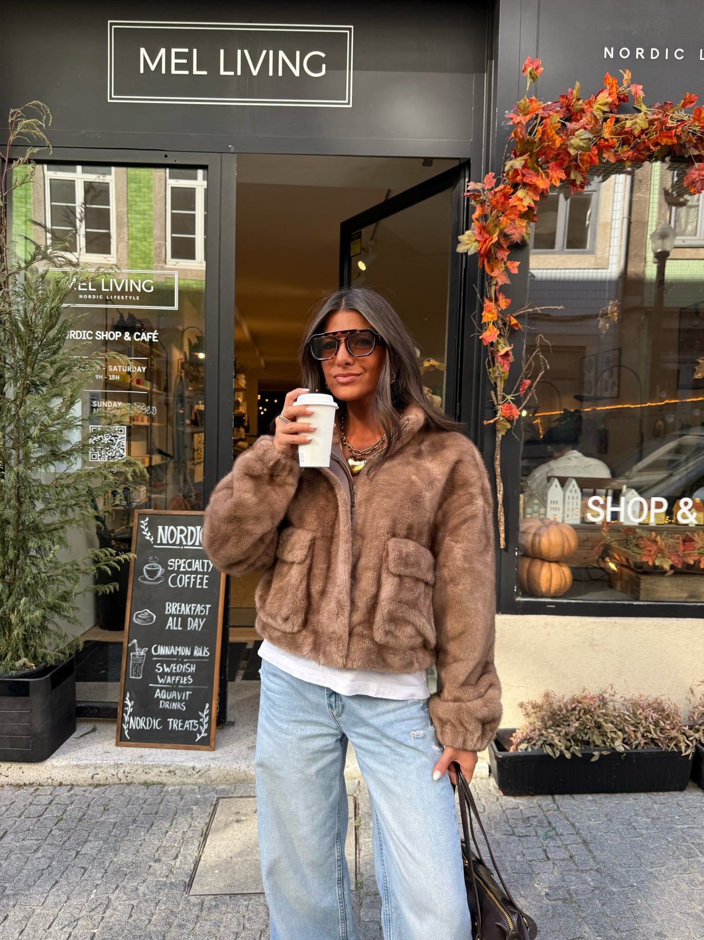 Caramel Fur Effect Jacket