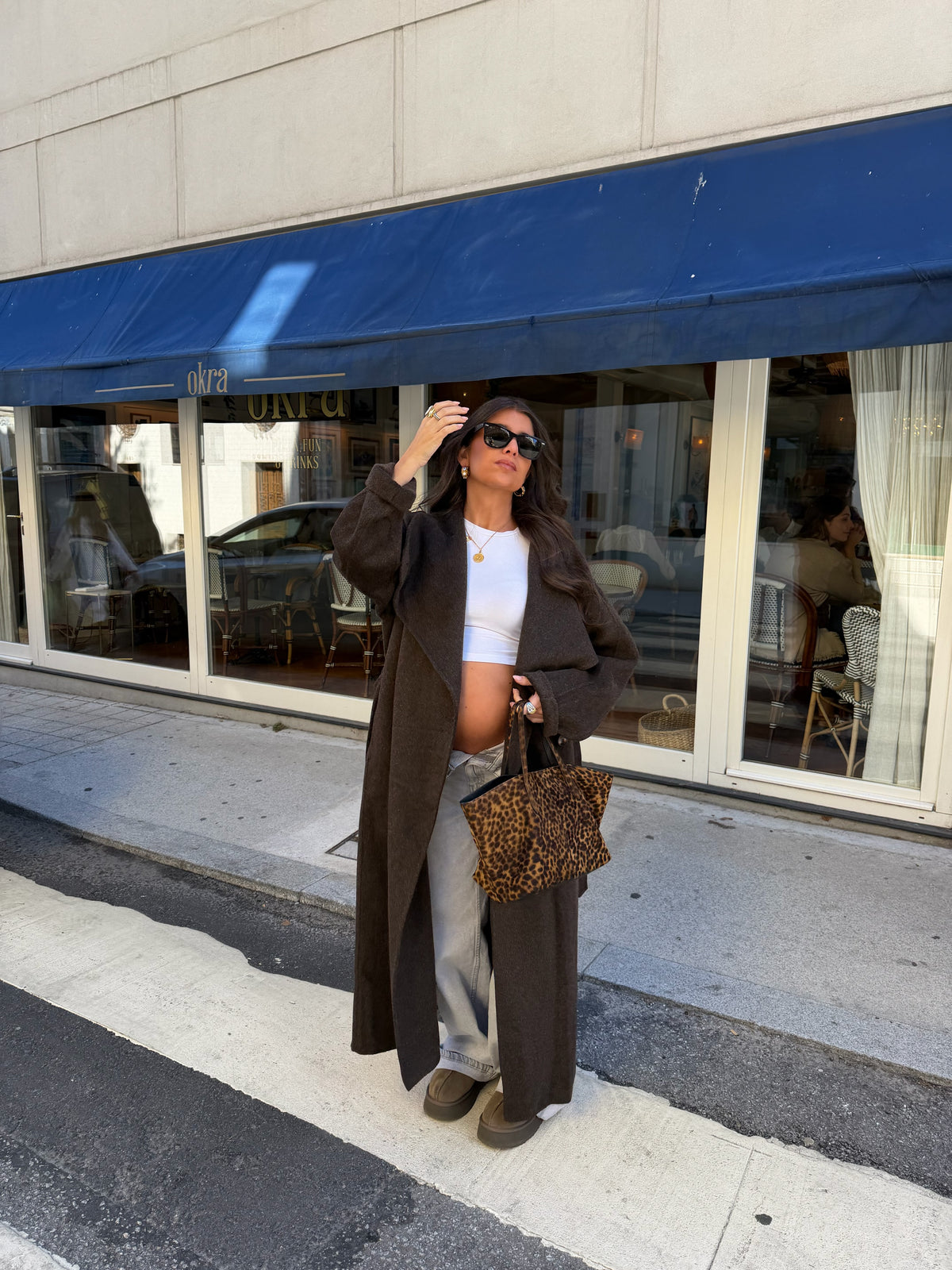 Chocolate Brown Long Wool Coat