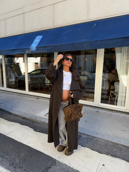 Chocolate Brown Long Wool Coat