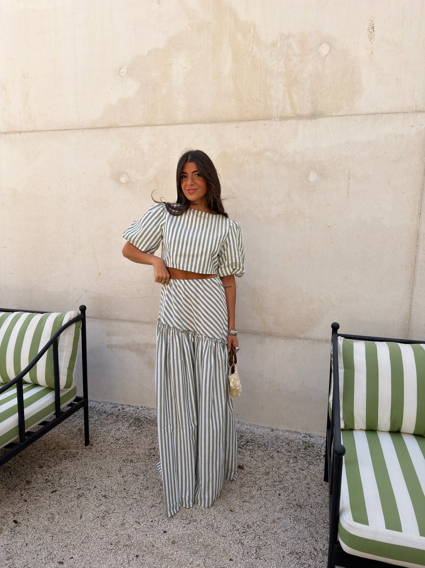 Sage Stripe Set