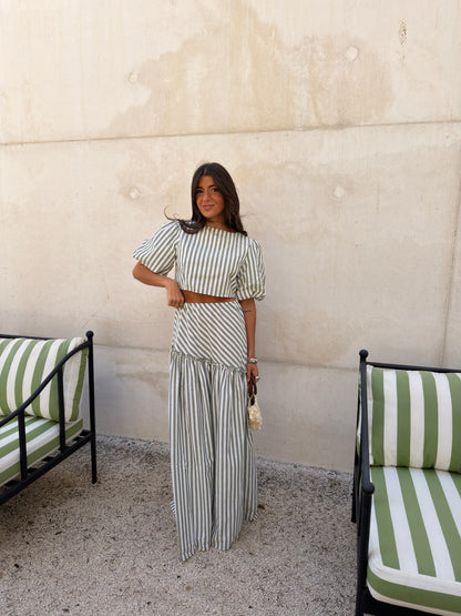 Sage Stripe Set