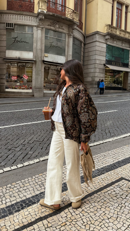 Paisley Bomber Jacket - Brown Tones